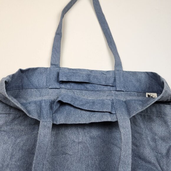 GDS Cloth Goods Blue Chambray Cotton Tote Bag Pockets - Picture 5 of 7